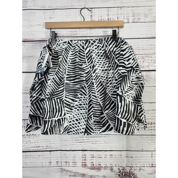 Swim By Cacique Black White Tropical Palm Leaf Print Swim Skirt Plus size 24 - Picture 5 of 5